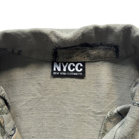 NYCC 90s textured rayon button blouse + tank set sage green XL relaxed fit - Picture 3 of 5